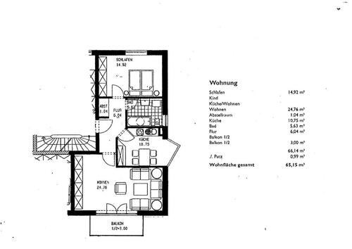 Foto - 2 Zimmer Etagenwohnung zum Kaufen in Waldkraiburg