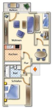 Foto - Etagenwohnung zur Miete in Freiberg