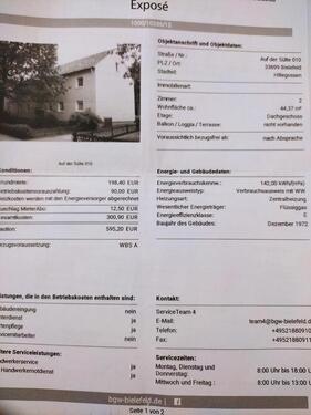 Foto - 2 Zimmer Etagenwohnung zur Miete in Bielefeld