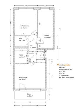 Foto - Etagenwohnung zur Miete in Prenzlau