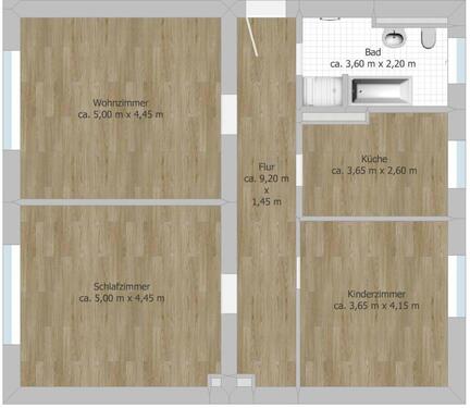 Foto - 3 Zimmer Etagenwohnung in Zehdenick