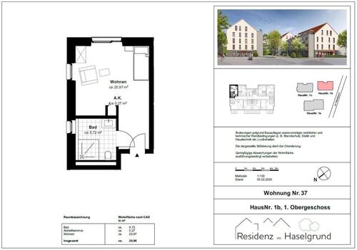 Foto - 1 Zimmer-Apartment in Hünfeld - 350,00 EUR Kaltmiete, ca.  26,96 m²
