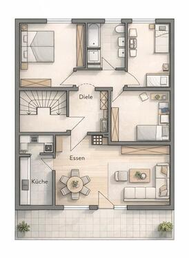 Foto - 4 - Zimmer - Wohnung mit großem Balkon in Hattenhof