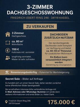 Foto - 3 Zimmer Wohnung 4.8 % Rendite - 175.000,00&nbsp;EUR Kaufpreis, ca.&nbsp; 80,00&nbsp;m&sup2;