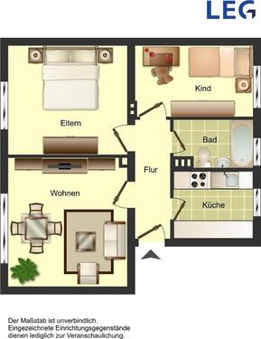 Foto - 2 Zimmer Etagenwohnung zur Miete in Ibbenbüren