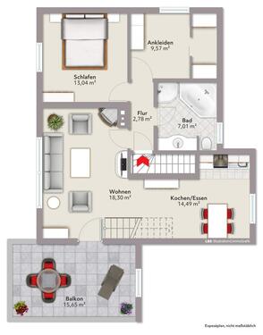 Foto - 3 Zimmer Etagenwohnung zur Miete in Bürstadt