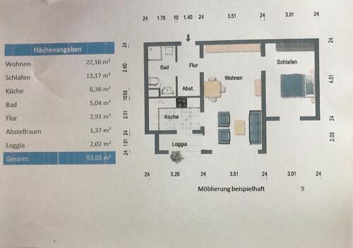 Foto - 2-Zimmer-Eigentumswohnung - 123.000,00&nbsp;EUR Kaufpreis, ca.&nbsp; 53,00&nbsp;m&sup2;