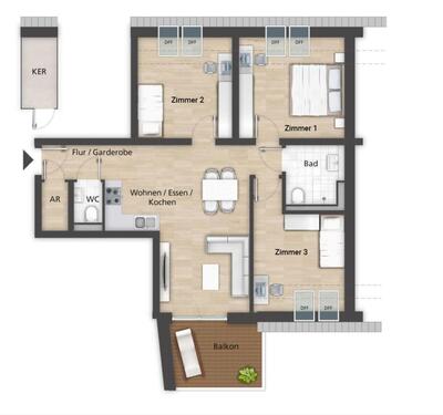 Foto - Etagenwohnung zur Miete in Bamberg