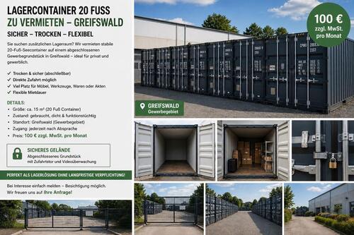 Foto - 20 Fuß Lagercontainer zu vermieten – sicher & flexibel Greifswald