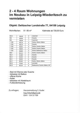 Foto - 2 - 4 Raum Wohnungen Neubau in Leipzig-Wiederitzsch zu vermieten