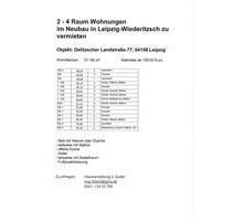 2 - 4 Raum Wohnungen Neubau in Leipzig-Wiederitzsch zu vermieten
