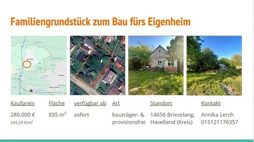 Foto - Baugrundstück mit Potenzial in Brieselang 835 m²