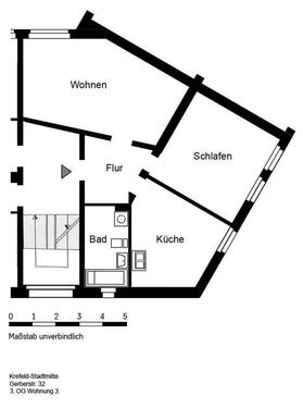 Foto - 2 Zimmer Etagenwohnung zur Miete in Krefeld