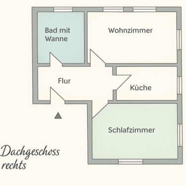 Foto - 2 Zimmer Dachgeschoßwohnung zur Miete in Freital
