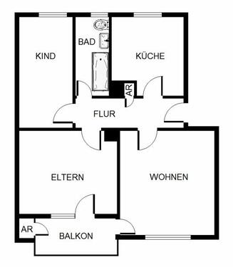 Foto - 3 Zimmer Etagenwohnung zur Miete in Mannheim