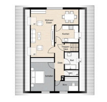 93m2 Dachgeschoss Wohnung - 980,00&nbsp;EUR Kaltmiete, ca.&nbsp; 93,00&nbsp;m&sup2; in Rutesheim (PLZ: 71277)