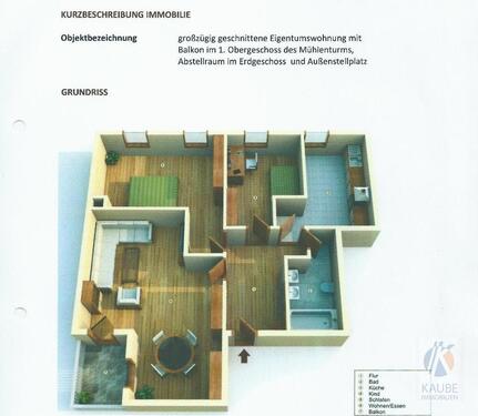 Foto - MIT BLICK INS GRÜNE! Schicke frisch renov. 3-R.WE in unmittelbarer Stadtparknähe in GRH-Kleinraschütz im 1.OG mit Fahrstuhl zu vermieten