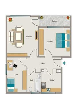 Foto - 3.5 Zimmer Etagenwohnung zur Miete in Moers