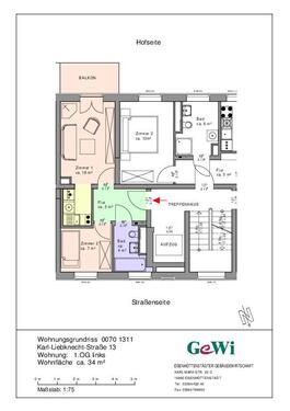 Foto - 2 Zimmer Etagenwohnung zur Miete in Eisenhüttenstadt