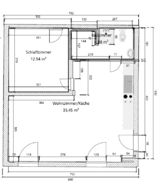 Foto - Erstbezug nach Sanierung: 2-Zimmer-Wohnung zur Miete