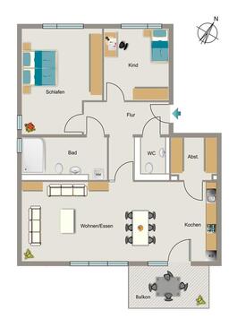 Foto - 3 Zimmer Etagenwohnung zur Miete in Krefeld