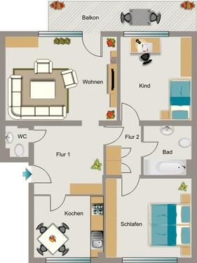 Foto - 3.5 Zimmer Etagenwohnung zur Miete in Herten