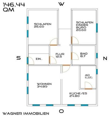 Foto - 146 m² Wohnung, Kernsaniert - 900,00 EUR Kaltmiete,