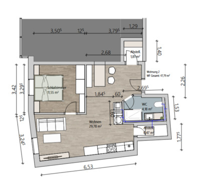 Foto - Moderne 2-Zimmer-Wohnung (48 m²) in Furth im Wald – Einbauküche
