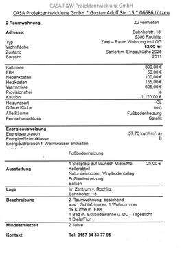 Foto - Geräumige sanierte 2-Zimmer-Wohnung