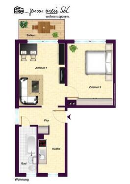 Foto - 2 Zimmer Etagenwohnung zur Miete in Chemnitz