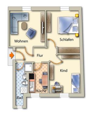 Foto - Etagenwohnung zur Miete in Freiberg