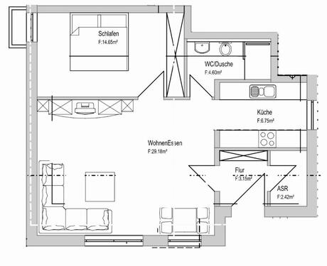 Foto - 2 Zimmer Erdgeschoßwohnung zur Miete in Ilsfeld