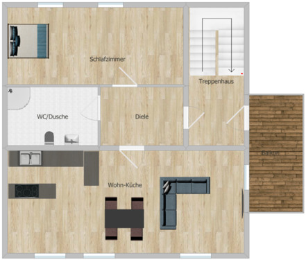 Foto - 4,5 Zimmer Maisonette Wohnung - 1.000,00&nbsp;EUR Kaltmiete, ca.&nbsp; 100,00&nbsp;m&sup2;