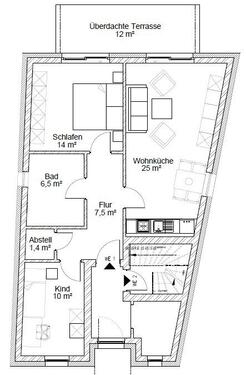 Foto - 3-Raum-Wohnung EG mit Terrasse, Erdgeschoss Wohnung, Erstbezug