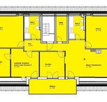 5-Zi-Wohnung: DG, renoviert, 2 Bäder, Gaskamin, Balkon, EBK - Wismar Altstadt
