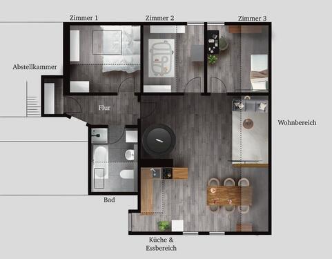 Foto - Moderne 4,5-Zimmer-Dachgeschosswohnung mit offenem Wohnbereich