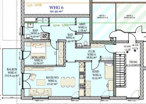Foto - Stilvolle 3 Zimmer Wohnung Cham Gäste WC 90m² Stellplatz 2. OG