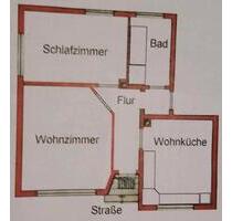 geräumige 2Zi.-Wohnung im Hochparterre, Bad mit Dusche+Badewanne - Aub