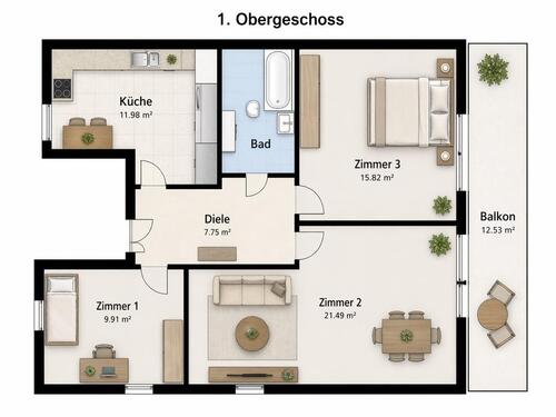 Foto - 1 Zimmer Etagenwohnung zur Miete in Rheinfelden (Baden)