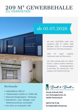 Foto - 209m² Gewerbehalle zu vermieten