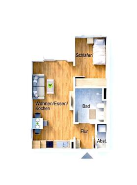 Foto - Moderne 2 Zimmer NB Wohnung - 600,00&nbsp;EUR Kaltmiete, ca.&nbsp; 43,00&nbsp;m&sup2;