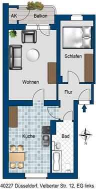 Foto - Etagenwohnung zur Miete in Düsseldorf