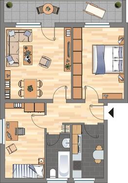 Foto - 3 Zimmer Etagenwohnung zur Miete in Hambühren