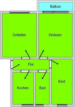 Foto - Etagenwohnung in Sangerhausen zur Miete