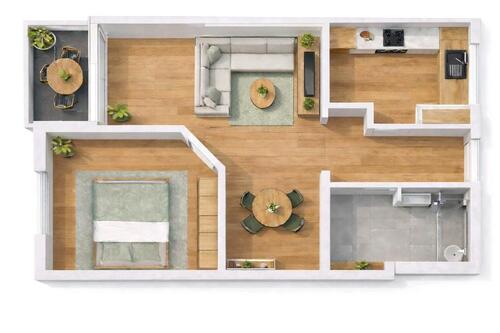 Foto - Frisch renovierte 48m² 2-Zimmer-Wohnung mit EBK und TG-Stellplatz