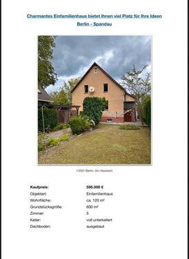 Foto - Charmantes Einfamilienhaus in Berlin Spandau - Nähe Spektesee