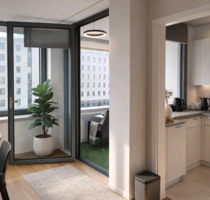 Möbliertes 1-Zimmer-Apartment in Düsseldorf-Golzheim - Balkon