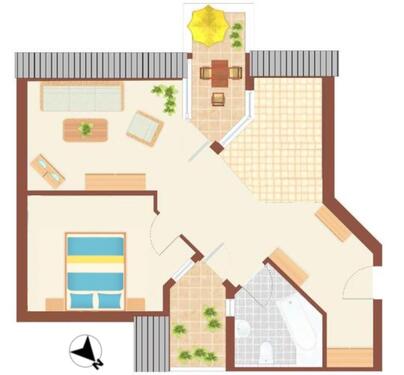 Foto - 2-Zimmer-Dachgeschosswohnung mit Loggia und Garage