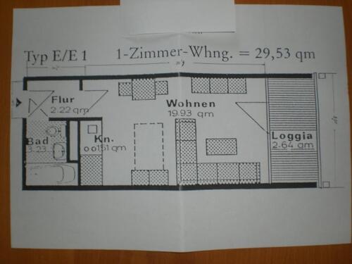 Foto - Helles 1-Zimmer App 30m² in Marburg-Wehrda ab 1.April frei