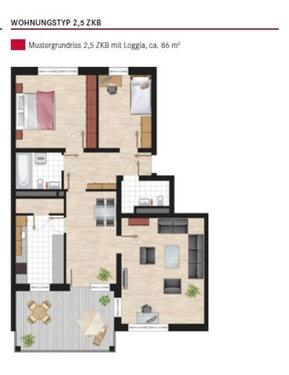 Foto - Provisionsfreie 86 m² Wohnung mit großem Balkon und TG-Platz